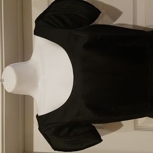 NWOT Betsey Johnson Size 4 Black Silk Pleated Short Sleeve Dress